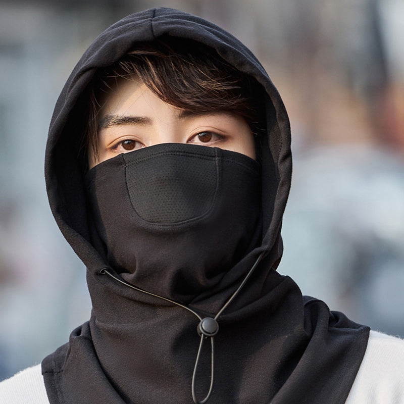 Hooded Face Mask with Neckwarmer for Cycling