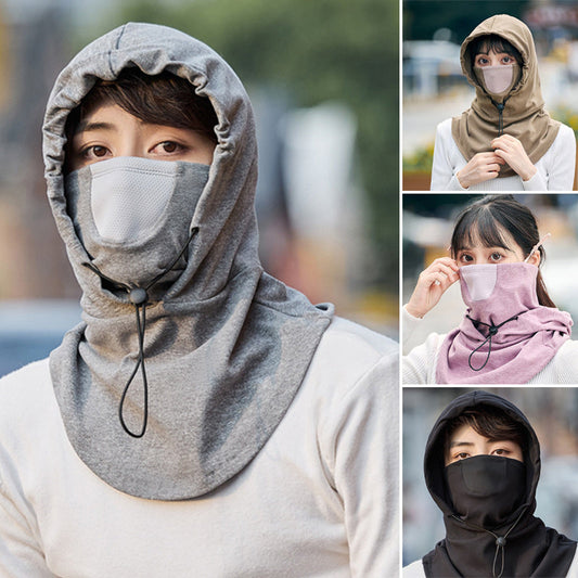 Hooded Face Mask with Neckwarmer for Cycling