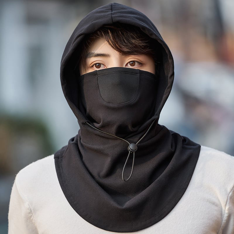 Hooded Face Mask with Neckwarmer for Cycling