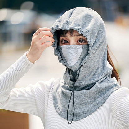 Hooded Face Mask with Neckwarmer for Cycling