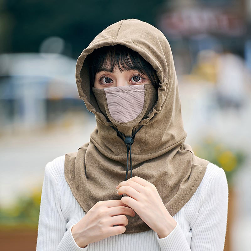 Hooded Face Mask with Neckwarmer for Cycling